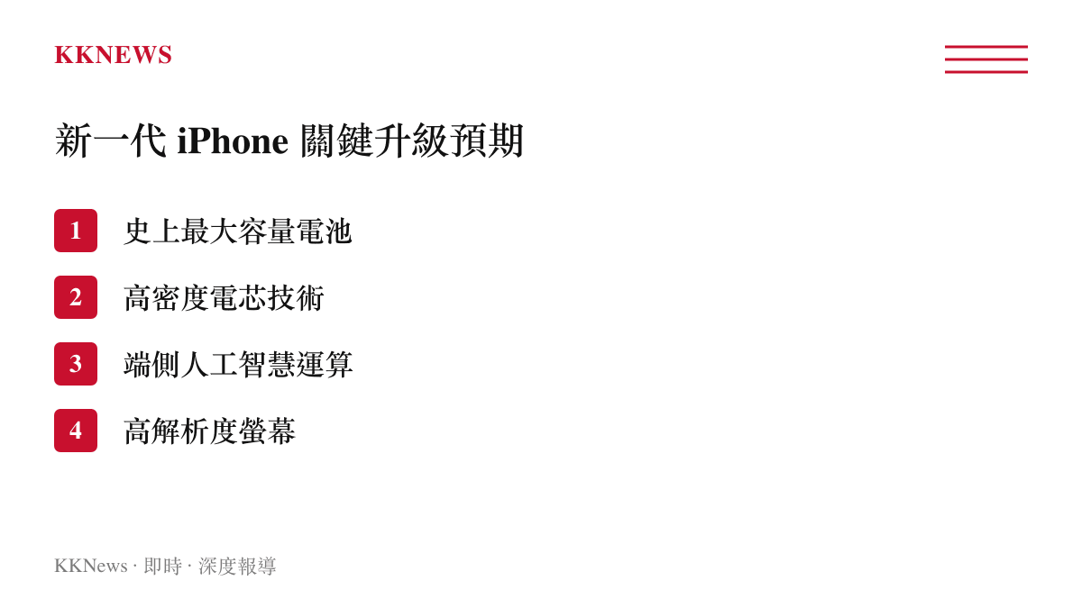 新一代 iPhone 關鍵升級預期