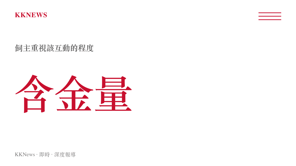 貓掌接觸話題名稱中的含金量一詞，反映飼主對貓主動以腳掌接觸這類互動的重視程度的圖卡。