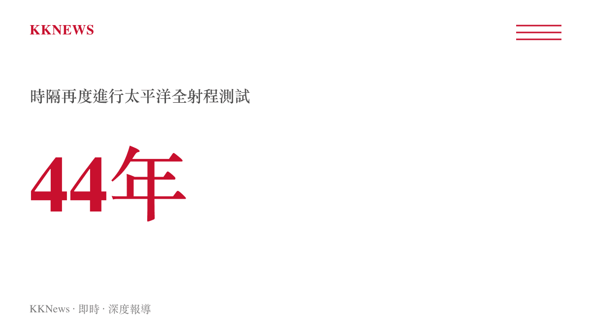 統計數據呈現中國時隔四十四年再次於太平洋地區進行洲際飛彈全射程試射