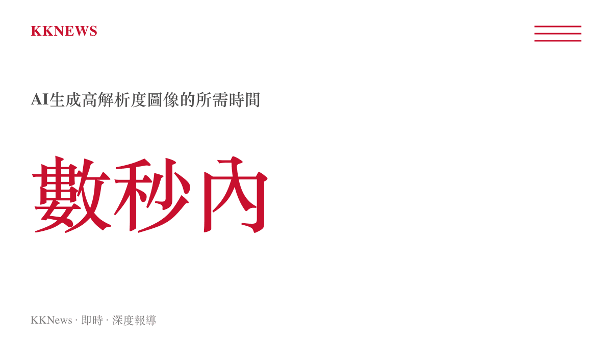 圖像展示生成式人工智慧系統僅需數秒鐘即可產出高解析度成品的高效生產時間