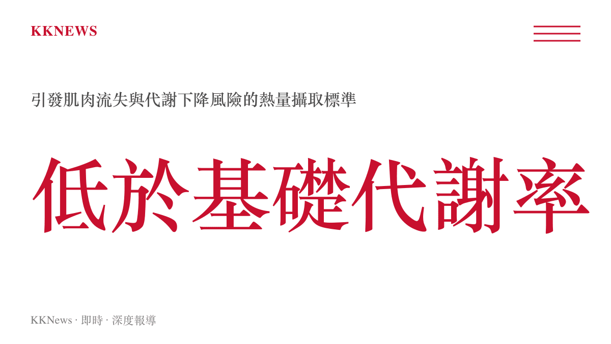 統計數值顯示熱量攝取低於基礎代謝率會引發肌肉流失與代謝下降的風險