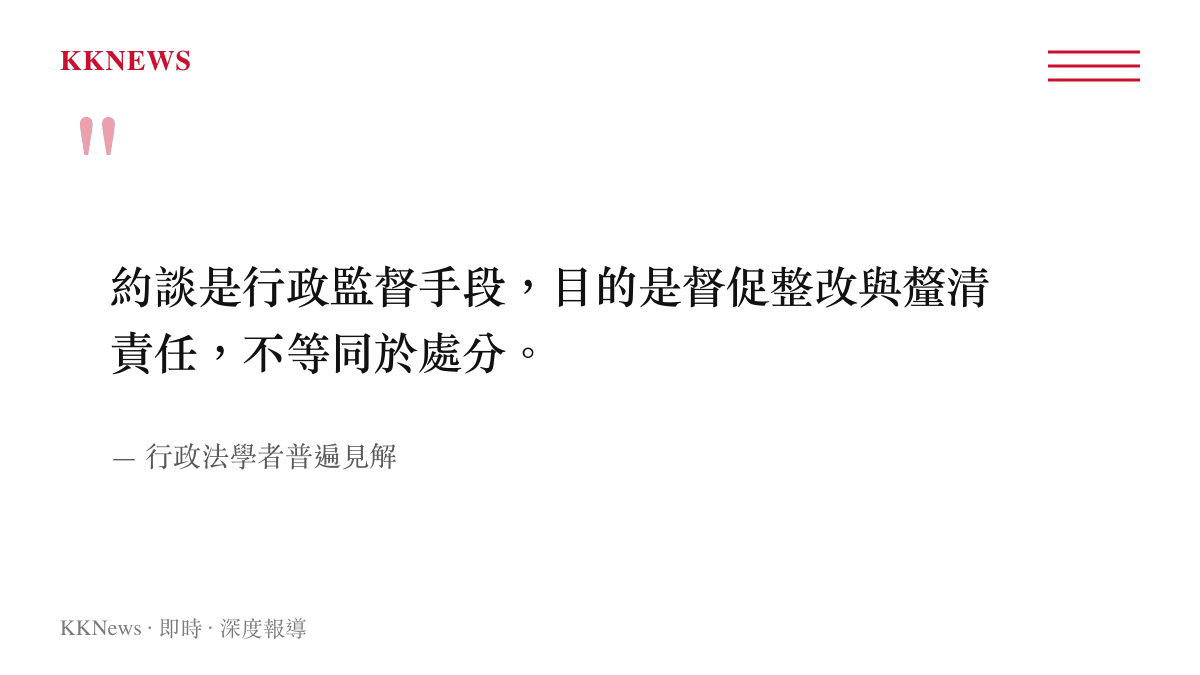 行政法學者對約談制度性質的說明圖卡