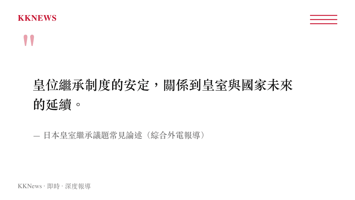 日本皇位繼承安定性論述引言圖卡