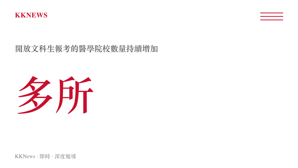 中國多所醫學院校開放文科生報考醫學相關科系數量統計圖卡