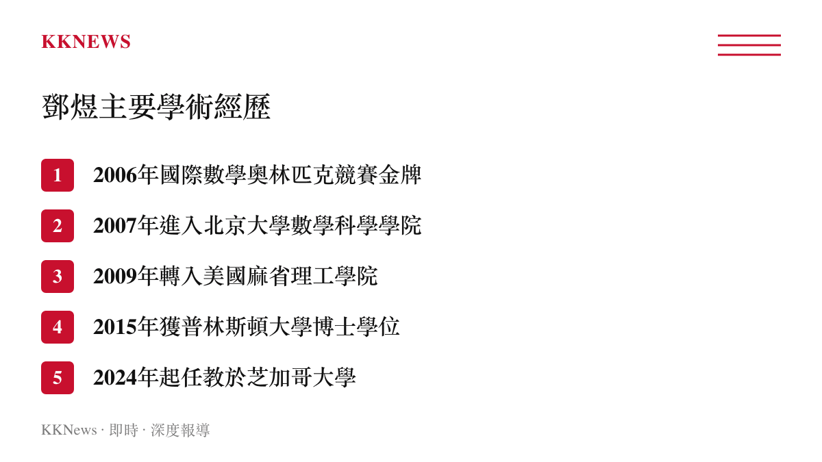 鄧煜主要學術經歷