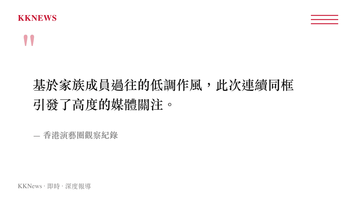 引述香港演藝圈觀察紀錄，說明霍家成員過去的低調作風與此次同框受矚目程度的對比