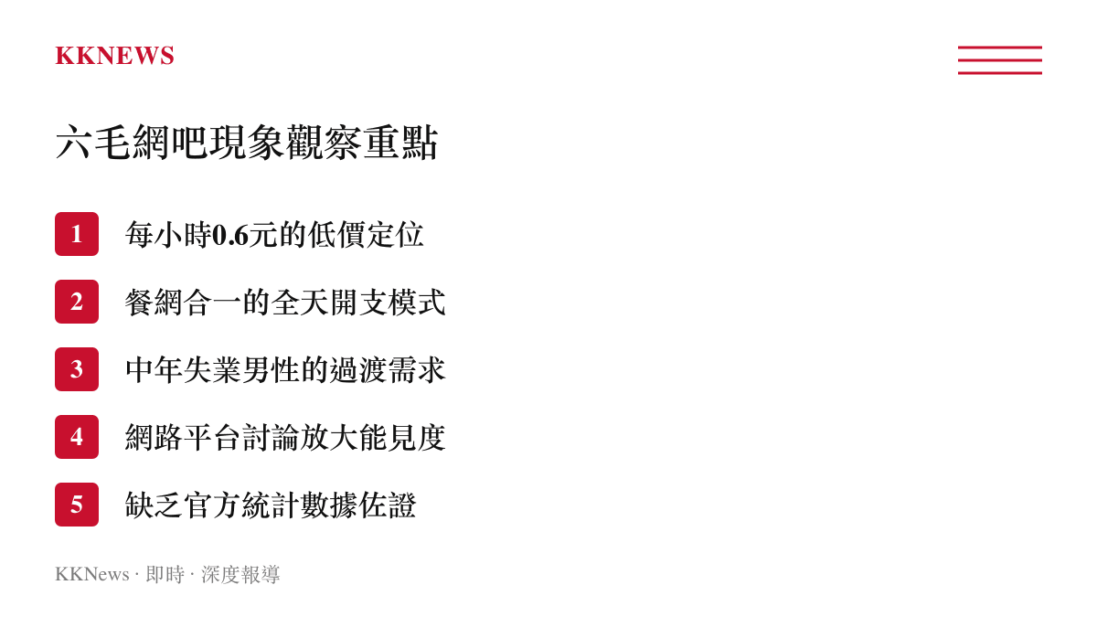 山東六毛網吧現象五個觀察重點條列圖卡