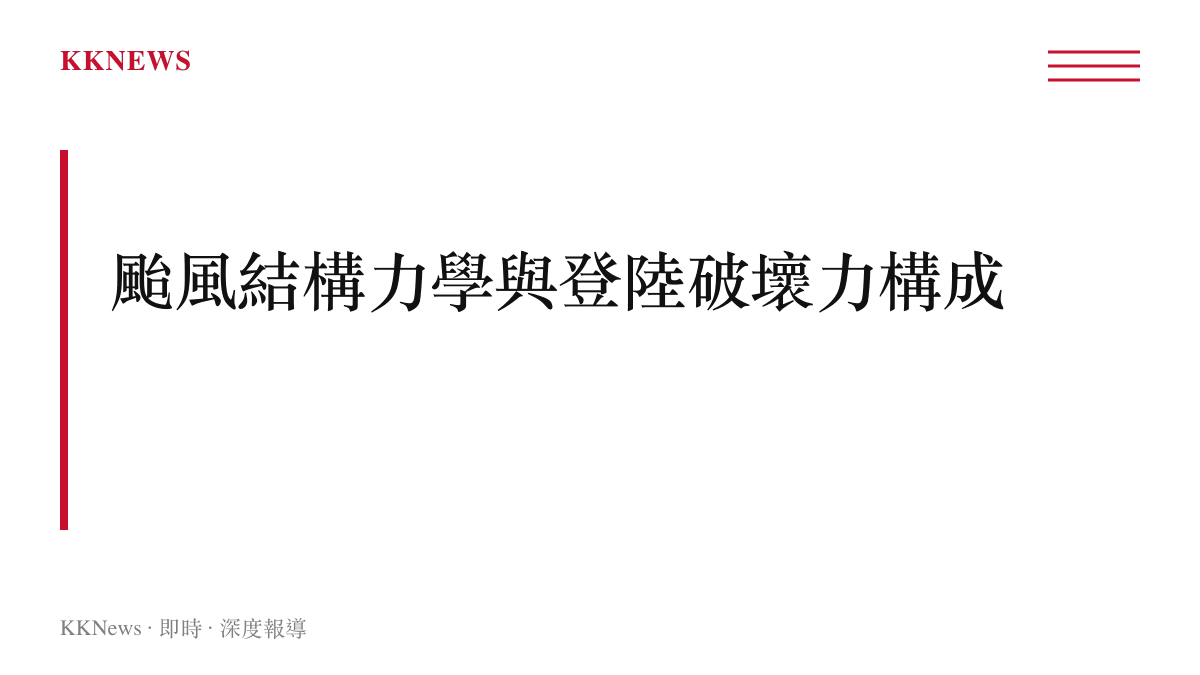 颱風巴威風場結構示意，包含颱風眼、眼牆與廣闊環流直徑超過1500公裏