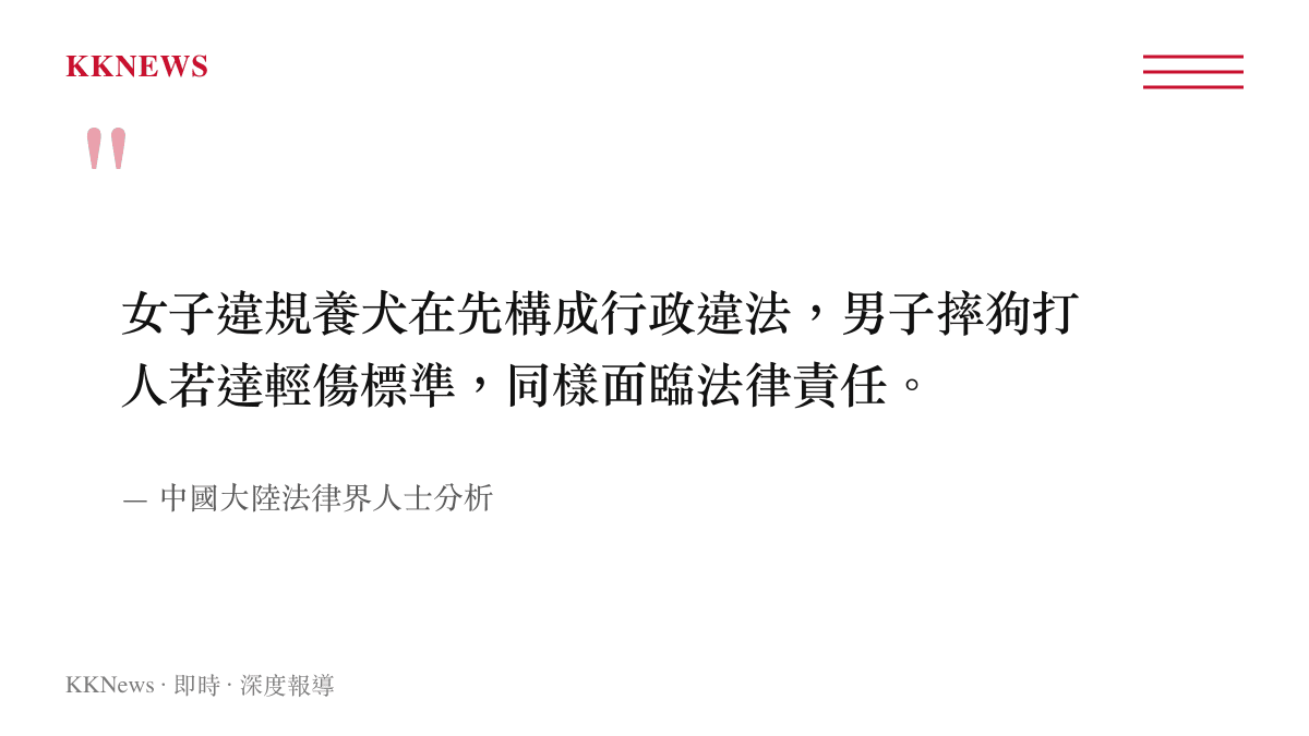 引述法律界人士對於商場未繫犬繩衝突中雙方可能面臨的行政與刑事責任分析