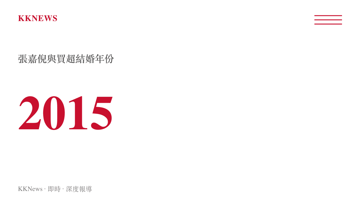 統計數字呈現張嘉倪與買超於2015年完成結婚登記的年份。