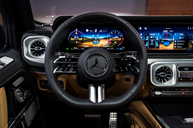 科技與時俱進，導入MBUX多媒體系統與全新的OFFROAD COCKPIT。 圖／Mercedes-Benz提供